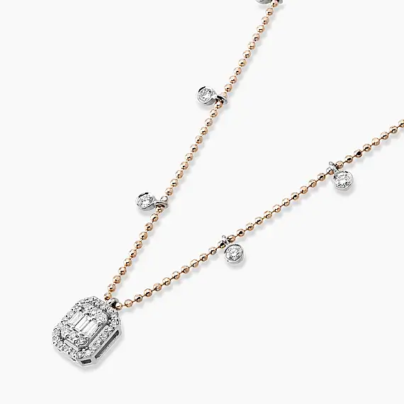 0.37 CT Baguette Cut Diamond Pendant - 4