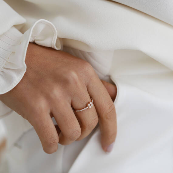 Fortune Diamond Rose Gold Clover Ring - 2