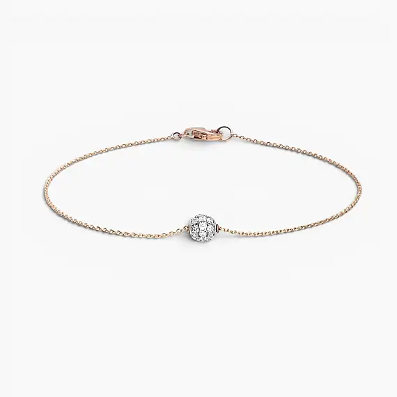 0.25 CT Diamond Rose and White Gold Sphere Bracelet - 2