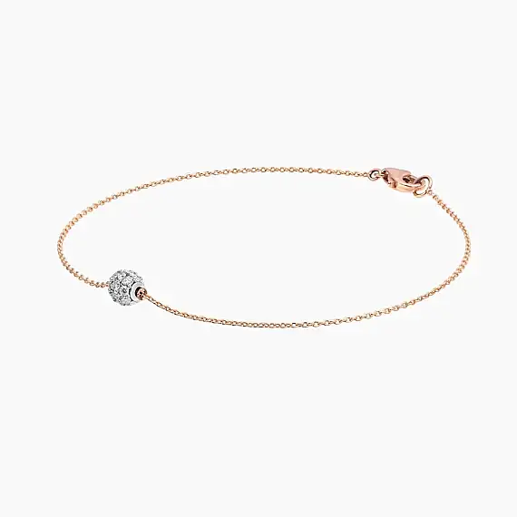 0.25 CT Diamond Rose and White Gold Sphere Bracelet - 4