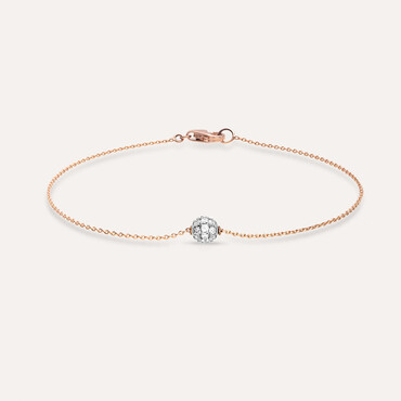 0.25 CT Diamond Rose and White Gold Sphere Bracelet - Nev Jewellery