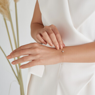 0.25 CT Diamond Rose and White Gold Sphere Bracelet - Nev Jewellery