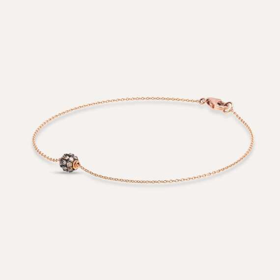 0.26 CT Brown Diamond Rose Gold Sphere Bracelet - 5
