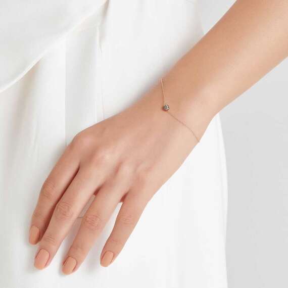 0.26 CT Brown Diamond Rose Gold Sphere Bracelet - 6