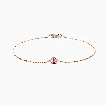 0.26 CT Ruby and Diamond Rose Gold Sphere Bracelet - Nev Jewellery (1)