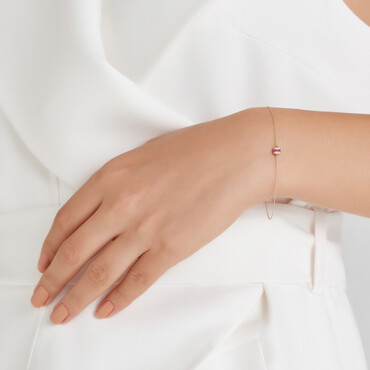 0.26 CT Ruby and Diamond Rose Gold Sphere Bracelet - Nev Jewellery