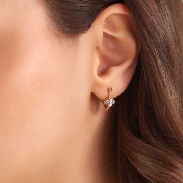 0.27 CT Baguette Cut Diamond Rose Gold Earring - Nev Jewellery