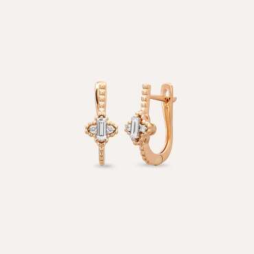0.27 CT Baguette Cut Diamond Rose Gold Earring - Nev Jewellery (1)