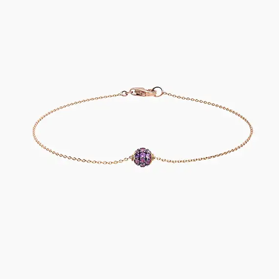 0.28 CT Amethyst Rose Gold Sphere Bracelet - 2