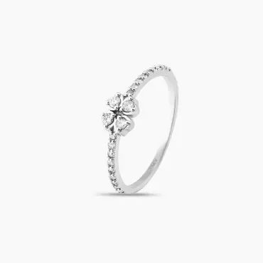 Fortune 0.29 CT Diamond White Gold Clover Ring - Nev Jewellery (1)