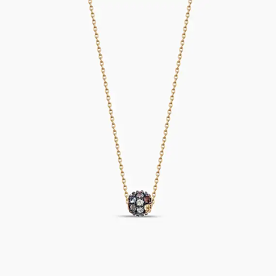 0.29 CT Multicolor Sapphire Rose Gold Sphere Pendant - 1