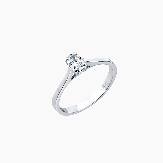 0.31 CT Oval Diamond Stone Ring - 2
