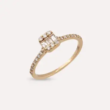 0.34 CT Baguette Cut Diamond Rose Gold Ring - Nev Jewellery (1)