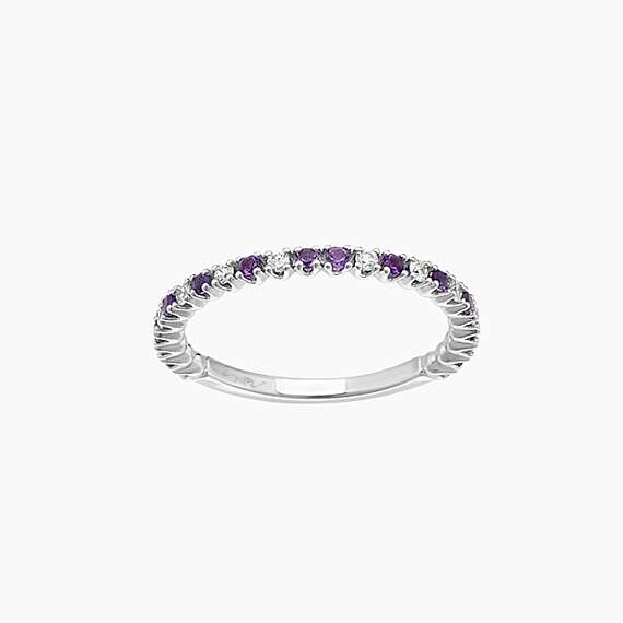 0.35 CT Amethyst and Diamond Half Eternity Ring - 4