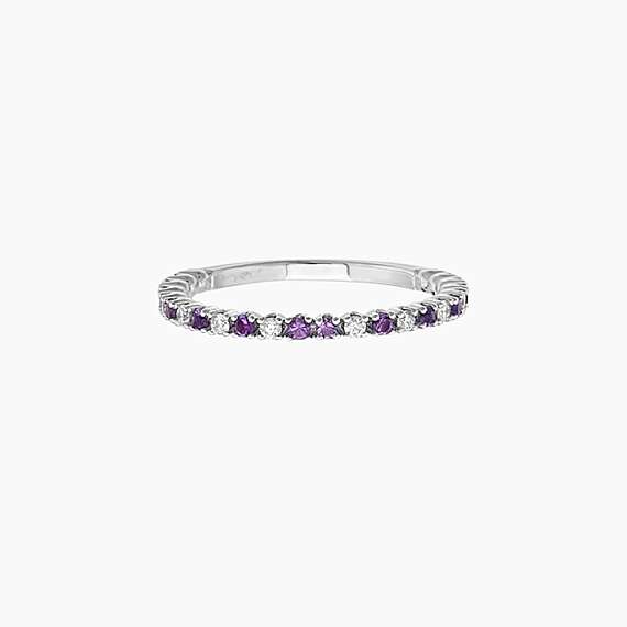 0.35 CT Amethyst and Diamond Half Eternity Ring - 5