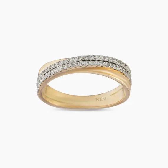 0.35 CT Diamond Spiral Half Eternity Ring - 1