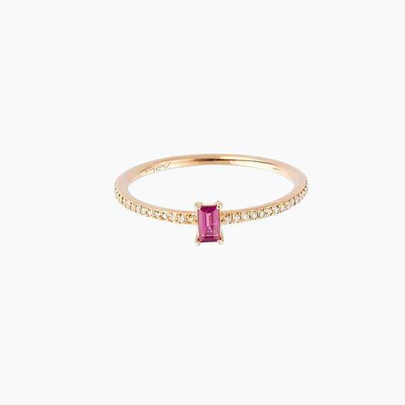 0.36 CT Ruby and Diamond Rose Gold Eternity Ring - 4