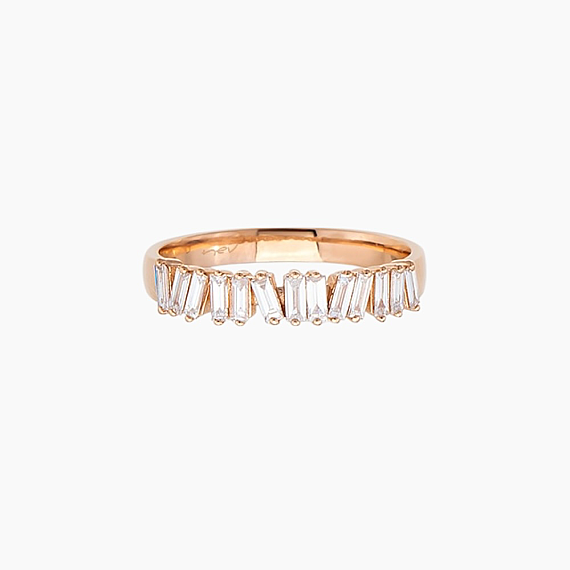 0.38 CT Baguette Cut Diamond Rose Gold Ring - 4