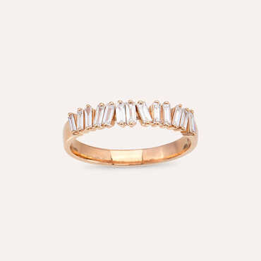 0.38 CT Baguette Cut Diamond Rose Gold Ring - Nev Jewellery