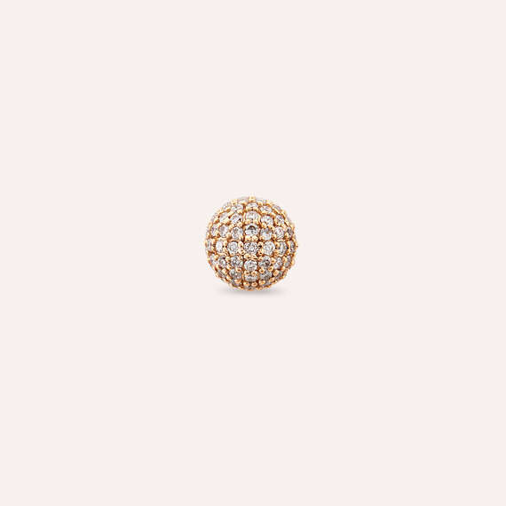 0.38 CT Diamond Rose Gold Sphere Single Earring - 2