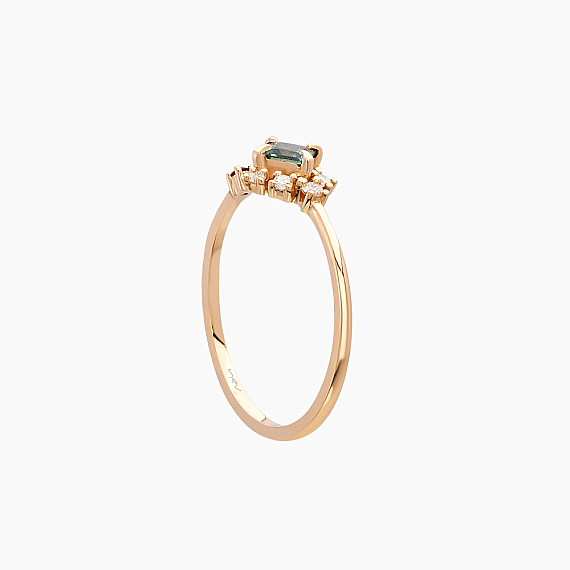 0.38 CT Multicolor Sapphire and Ruby Rose Gold Ring - 5