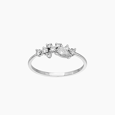 0.38 CT Pear Cut Diamond White Gold Ring - Nev Jewellery