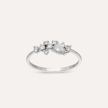 0.38 CT Pear Cut Diamond White Gold Ring - Nev Jewellery