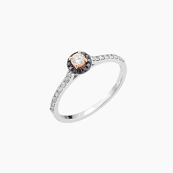 0.39 CT Black Diamond White Gold Ring - 2