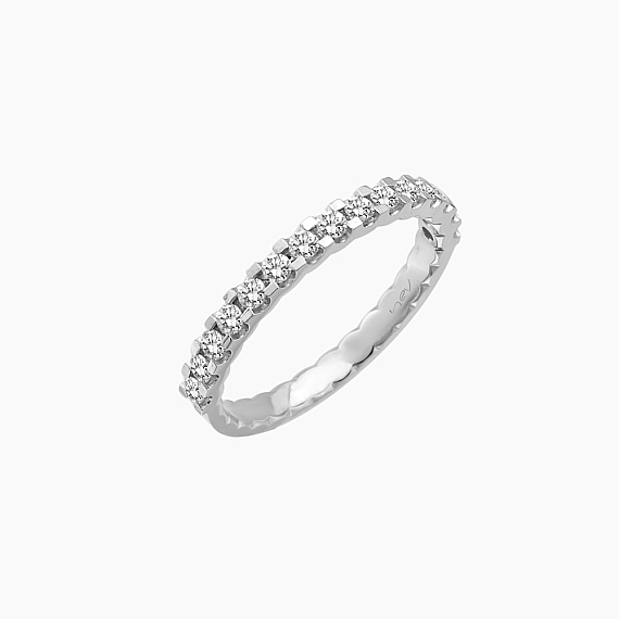 0.39 CT Diamond White Gold Half Eternity Ring - 3
