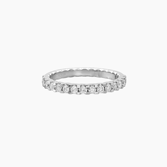 0.39 CT Diamond White Gold Half Eternity Ring - 4
