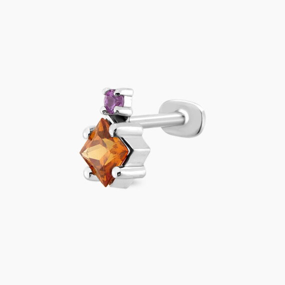 0.39 CT Multicolor Sapphire White Gold Piercing - Nev Jewellery