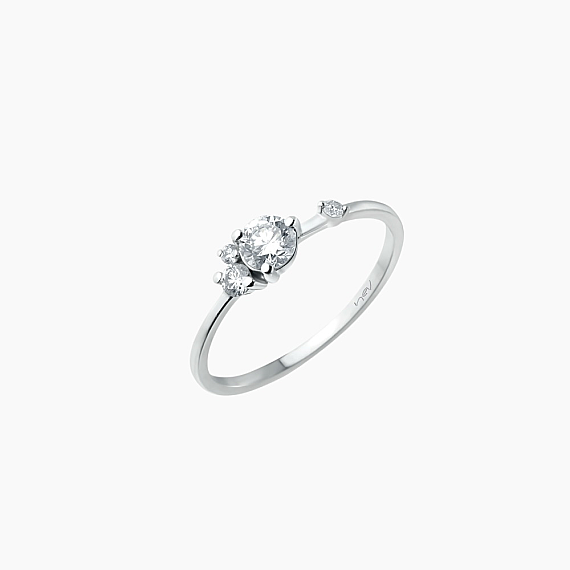0.41 CT Diamond White Gold Ring - 3