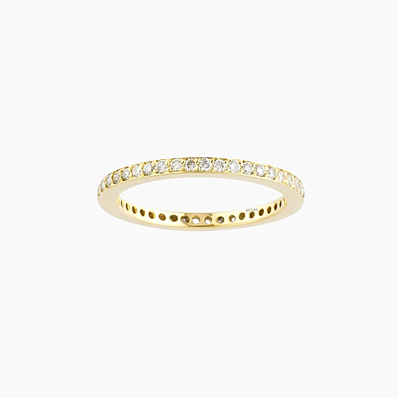 0.41 CT Diamond Yellow Gold Eternity Ring - 1