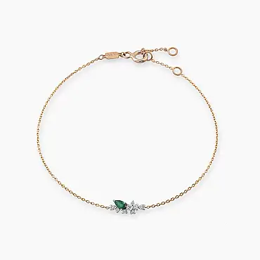 0.41 CT Emerald and Diamond Rose Gold Bracelet - Nev Jewellery (1)