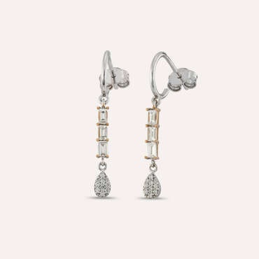 0.42 CT Baguette Cut Diamond White Gold Earring - Nev Jewellery