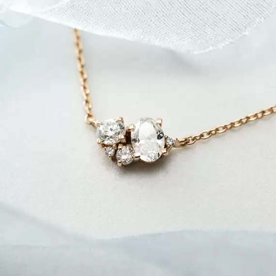 0.38 CT Diamond Rose Gold Necklace - 1