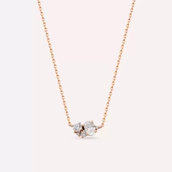 0.38 CT Diamond Rose Gold Necklace - 2