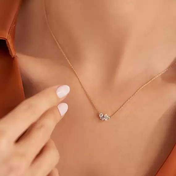 0.38 CT Diamond Rose Gold Necklace - 3