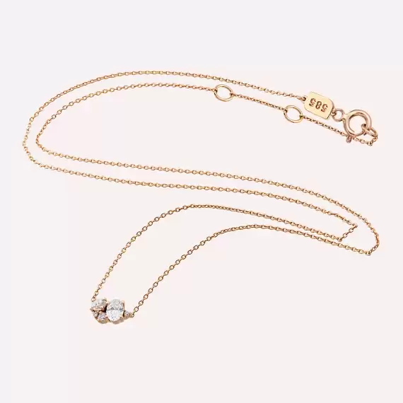 0.38 CT Diamond Rose Gold Necklace - 4