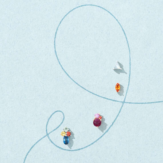 0.50 CT Multicolor Sapphire White Gold Single Earring - 3