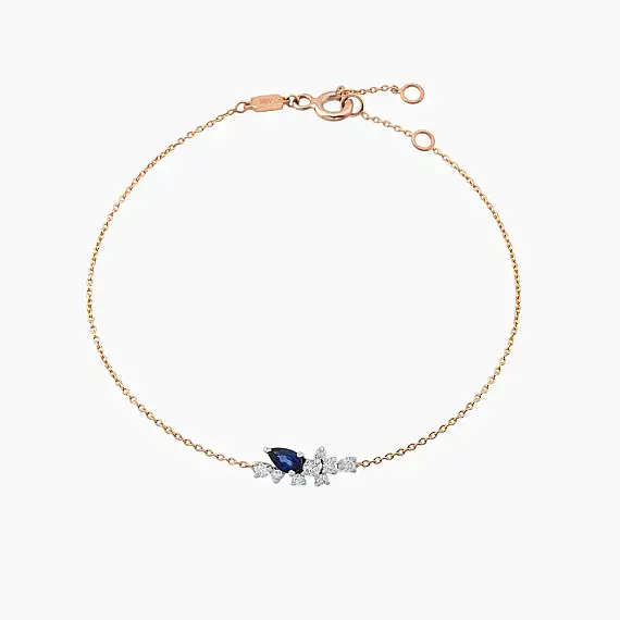 0.53 CT Sapphire and Diamond Rose Gold Bracelet - 2