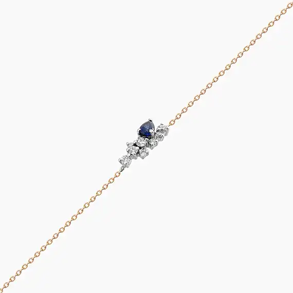 0.53 CT Sapphire and Diamond Rose Gold Bracelet - 3