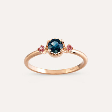 0.46 CT Multicolor Sapphire Rose Gold Ring - Nev Jewellery (1)