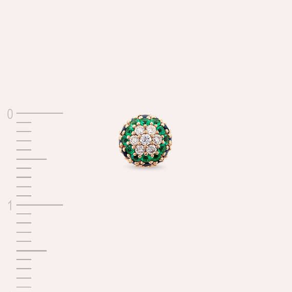 0.60 CT Colorful Stones Rose Gold Sphere Single Earring - 4