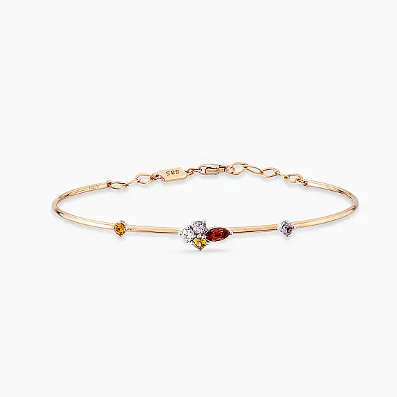 0.62 CT Multicolor Sapphire and Diamond Bracelet - 2