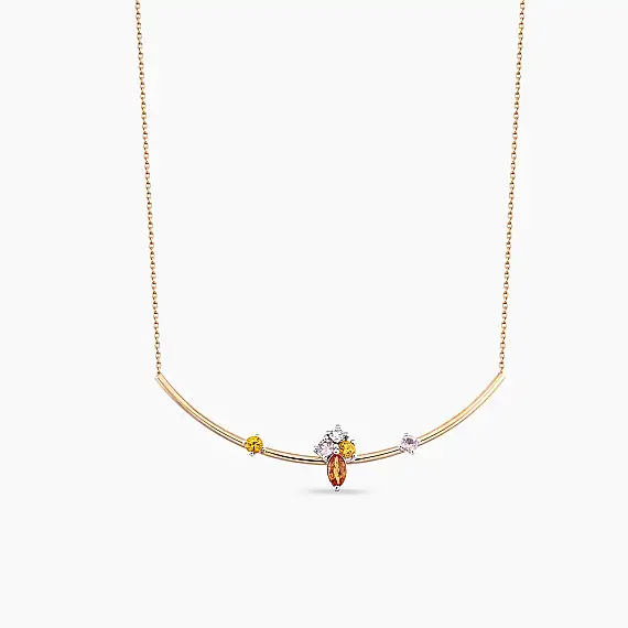 0.67 CT Multicolor Sapphire and Diamond Necklace - 1