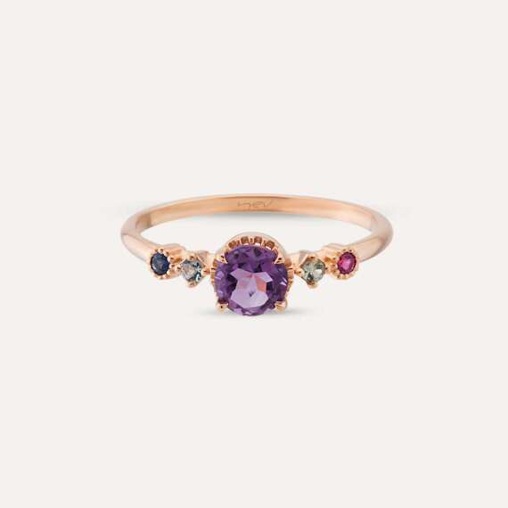 0.57 CT Amethyst, Aquamarine, Sapphire and Ruby Ring - 6