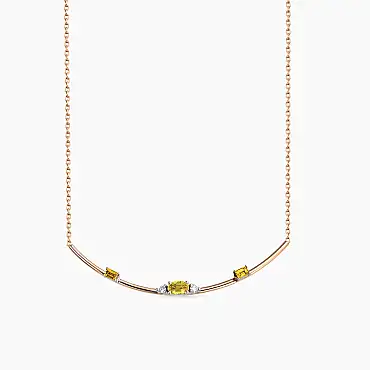 0.63 CT Yellow Sapphire and Diamond Pendant - Nev Jewellery (1)