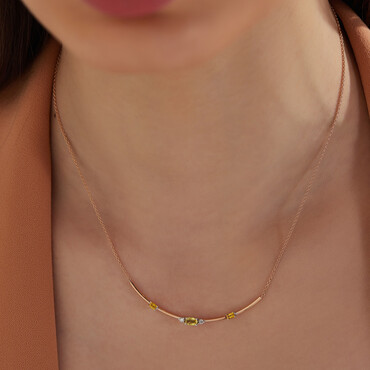 0.63 CT Yellow Sapphire and Diamond Pendant - Nev Jewellery