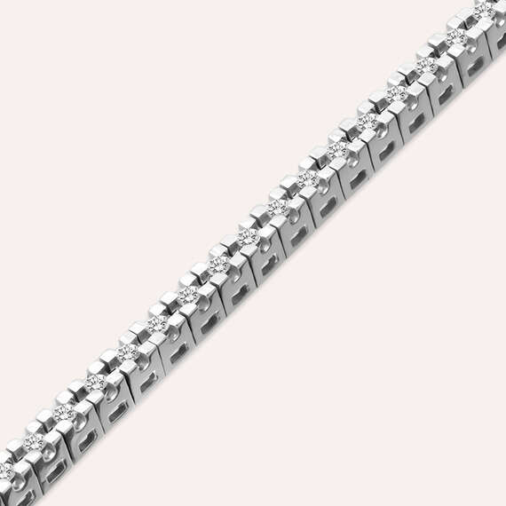 0.65 CT Diamond White Gold Tennis Bracelet - 3